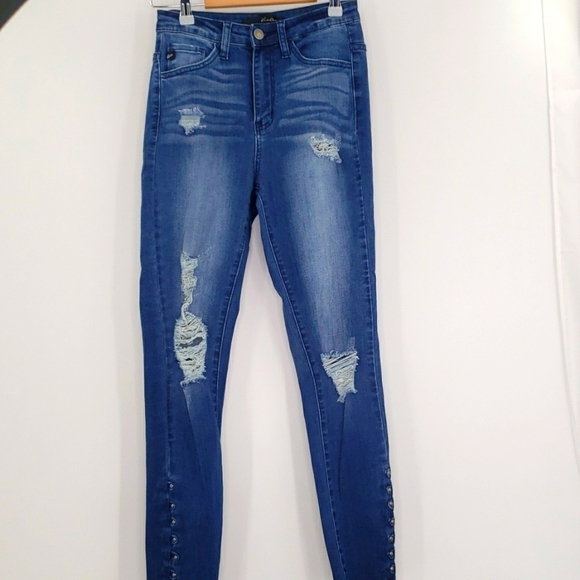 Kancan Distressed High Rise Skinny Jeans - Picture 1 of 7